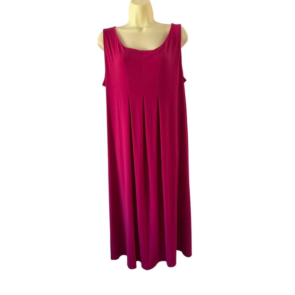 White Stag Bright Pink Slinky Knit Sleeveless Midi Dress Women Size XL 16/18)